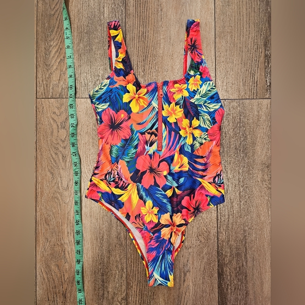 Brand new, zipper front, swim, swimsuit, vacation, travel, one piece, colorfu